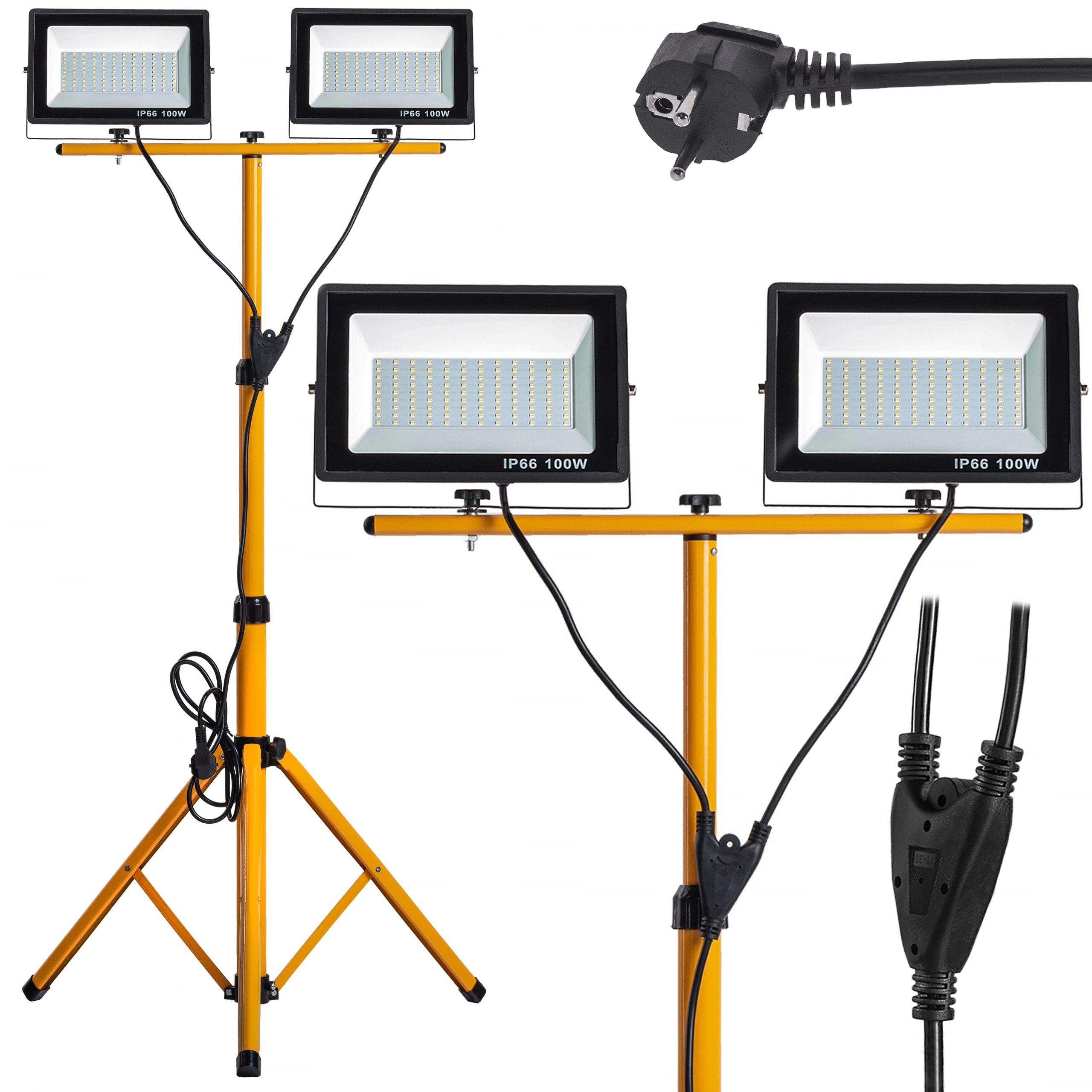 

Stojak 2x 100W naświetlacz Halogen Slim z wtyczką