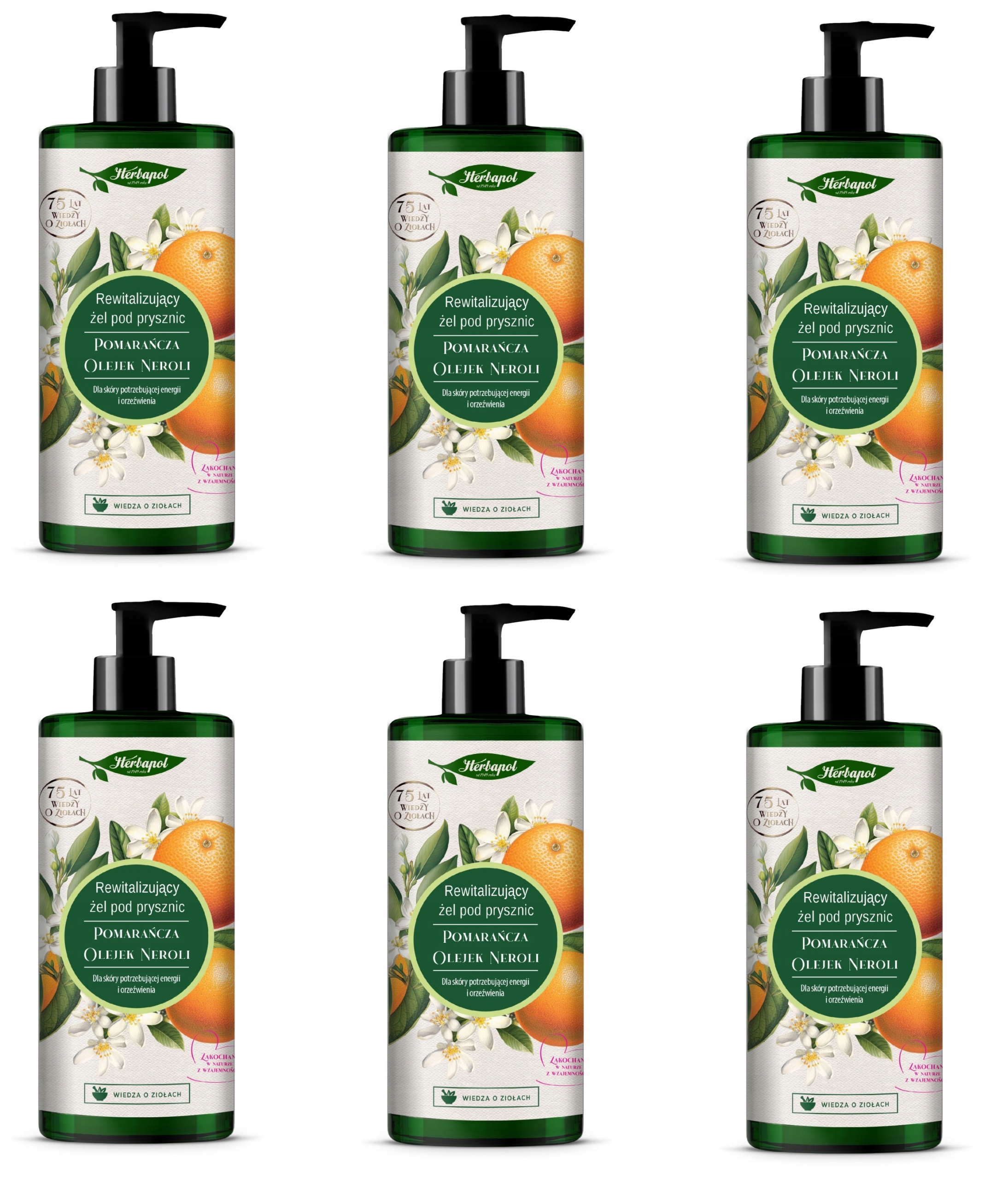 Herbapol Rewitalizujący Żel pod prysznic Pomarańcza & Olejek Neroli 740ml