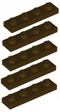 

Lego Płytka 1x4 Ciemno Brązowa (3710/6252667) x5