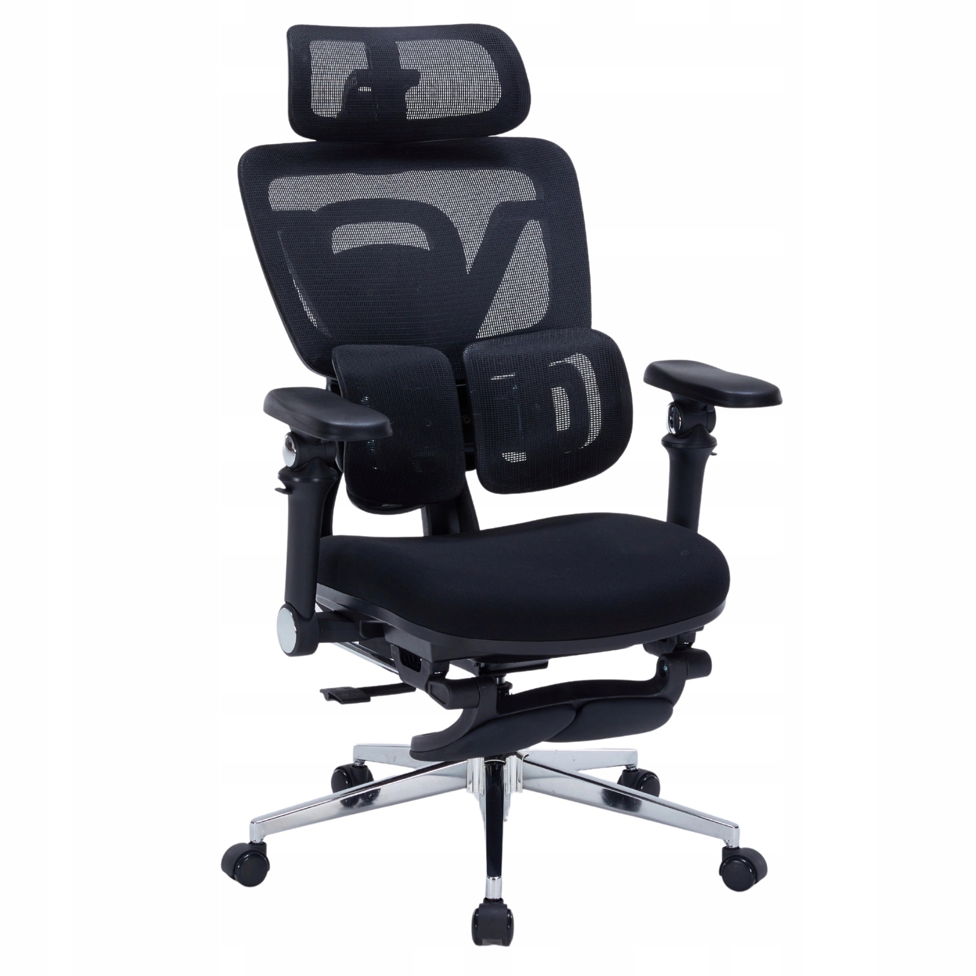 Fotel biurowy siatka Ergonomiczny Obrotowy czarny Regulowany Spacetronik