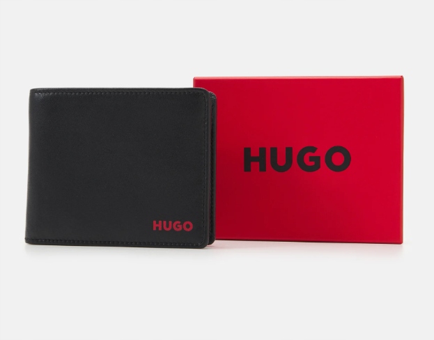 Hugo Boss Pánská peněženka Subway Trifold 50471612 Kůže Černá Krabička