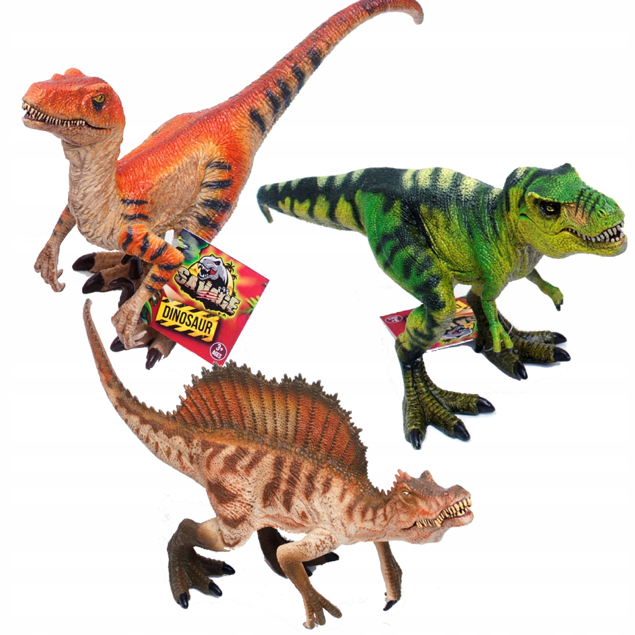 

Dinozaury Figurki Spinozaur Velociraptor T-rex