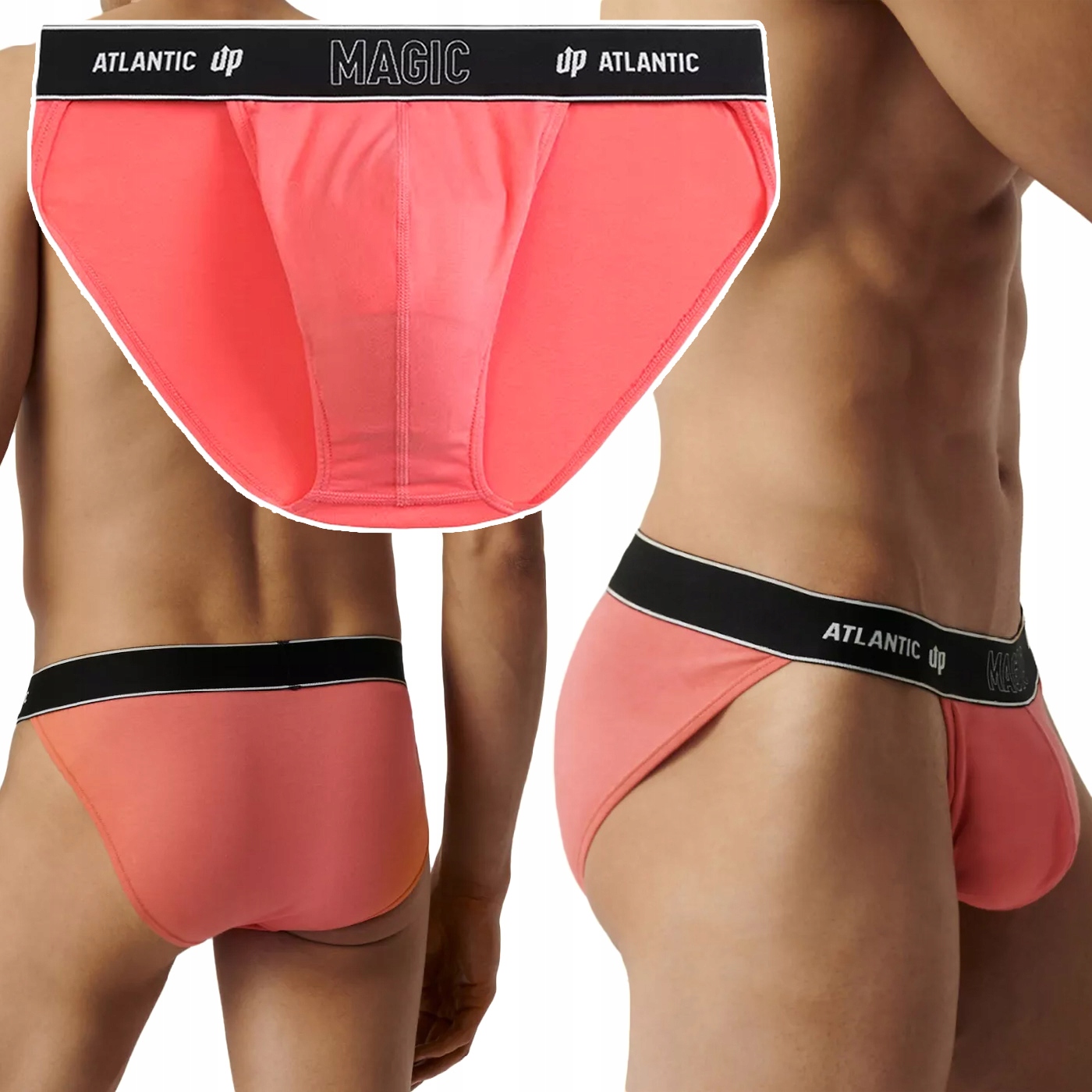 Slipy Tanga Atlantic MP-1588 štíhlé sexy slipy pánské XXL
