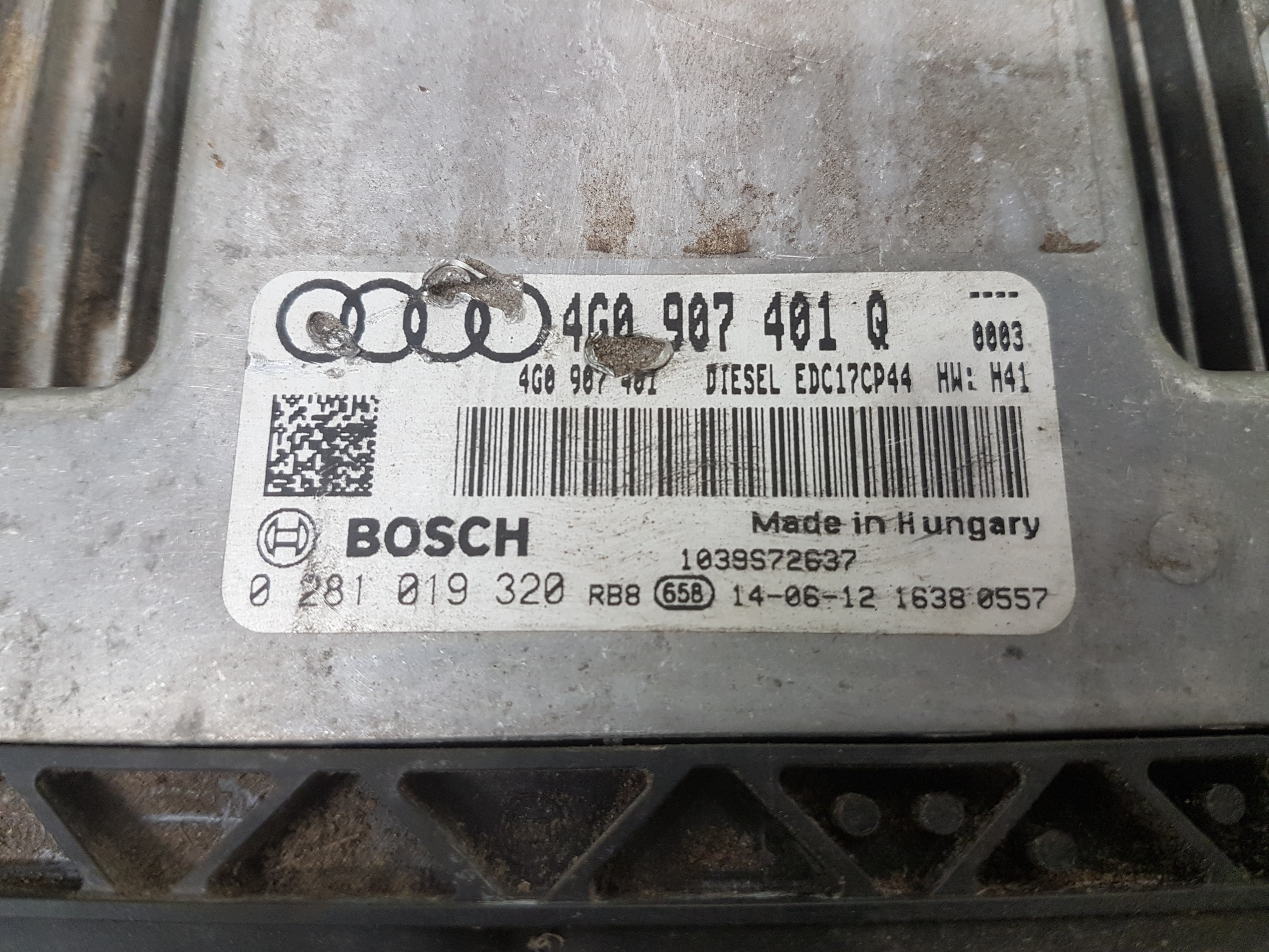 computer of the engine control unit AUDI A6-C7 4G0907401Q 0281019320