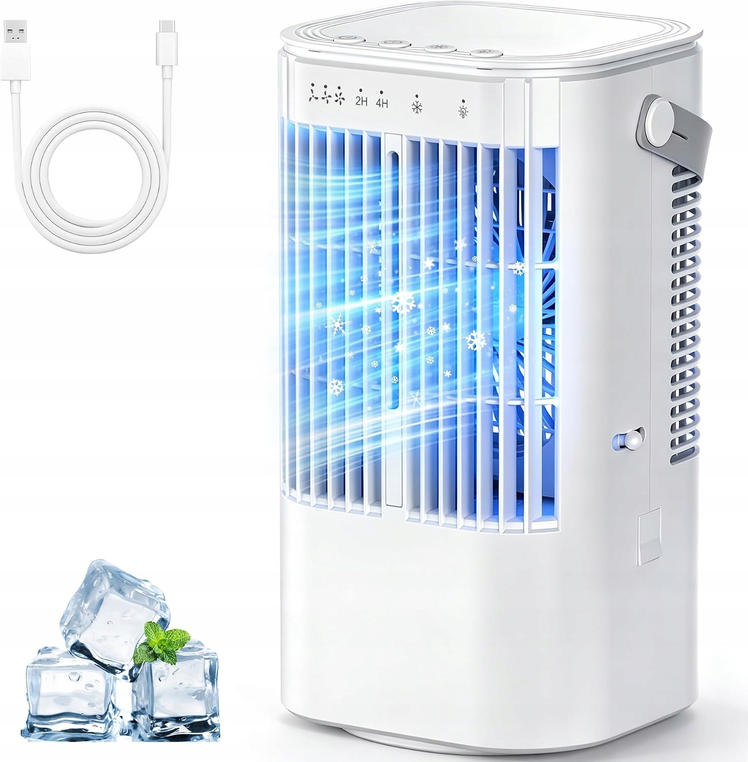 Mini klimatizace Přenosný Mini Klimatizace Zvlhčovač Usb 1000 ml Led Bílá