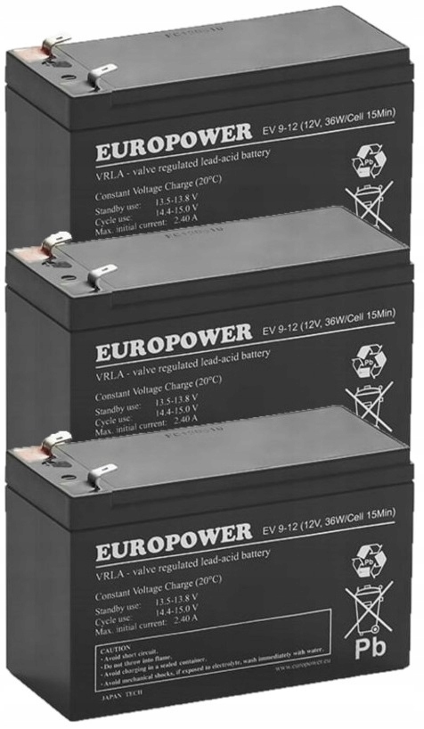 RBC53 RBC 53 #53 ZESTAW AKUMULATORÓW PAKIET BATERII DO UPS APC 3x EV 9-12