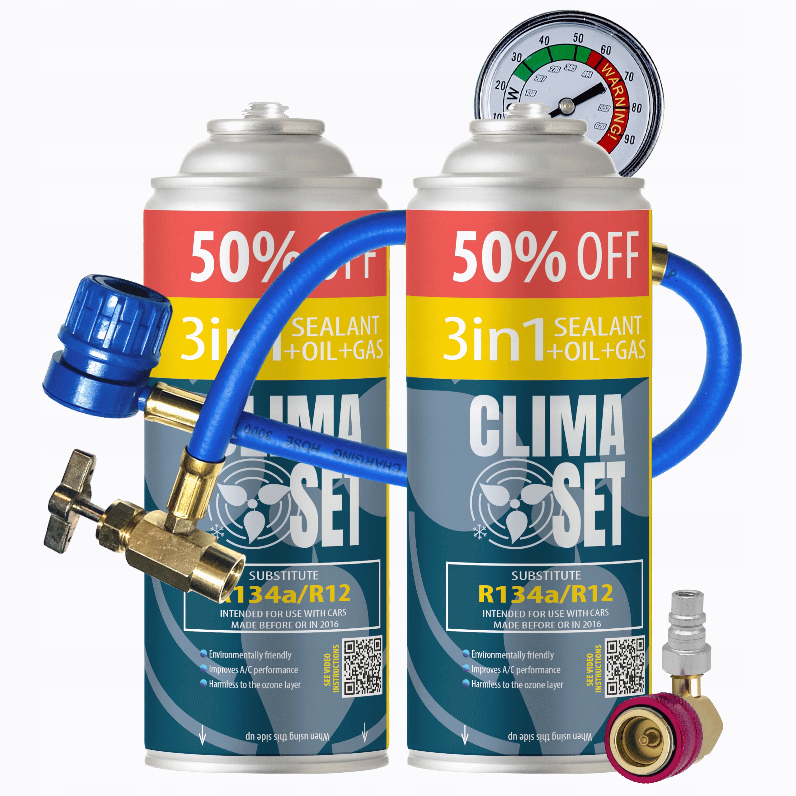 Sada pro nabíjení klimatizace 3v1 R134a 2x 626g XL, Chladicí médium