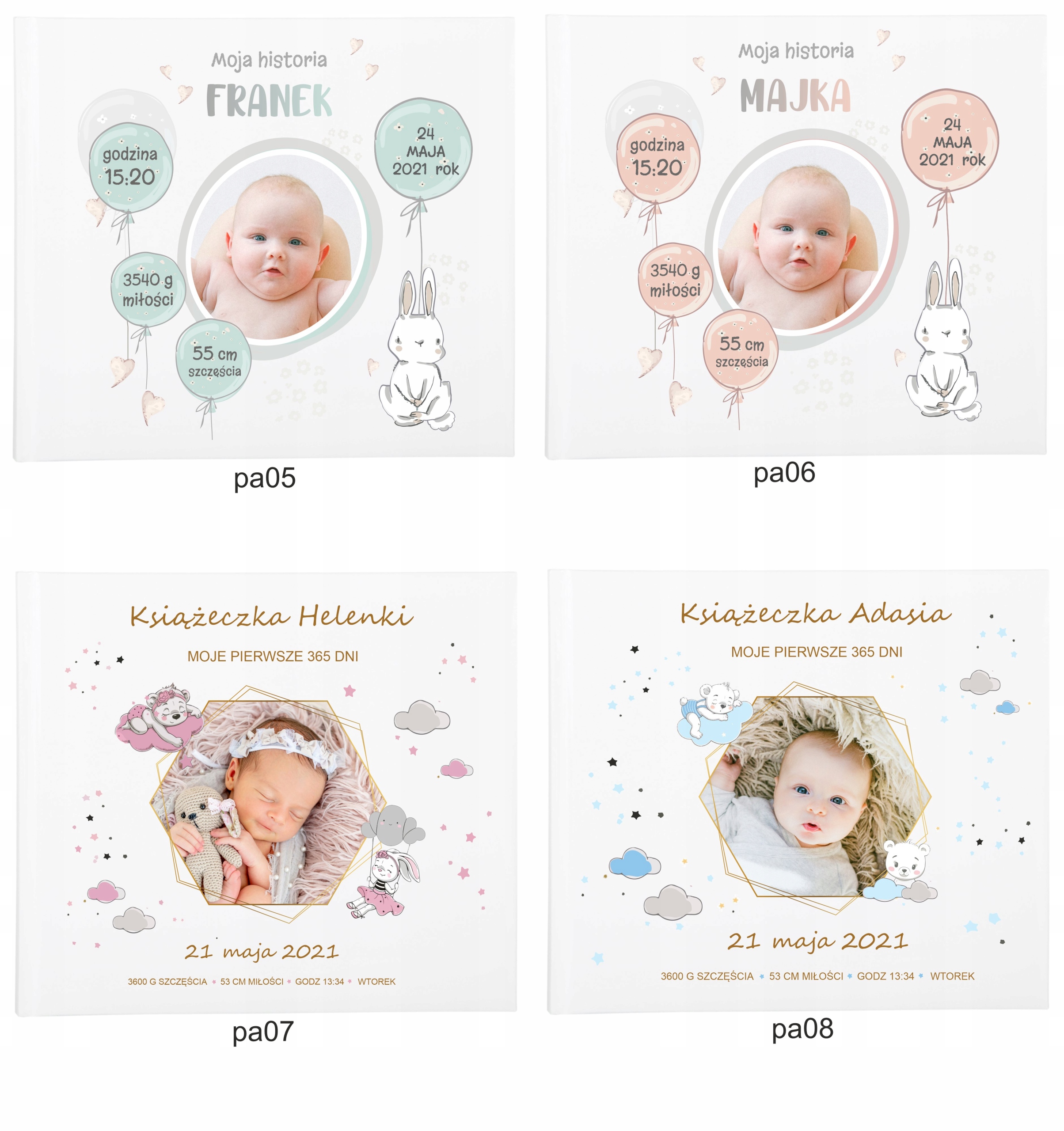 Album dziecka Moja historia książka Nadruk zdjęcia Okładka twarda