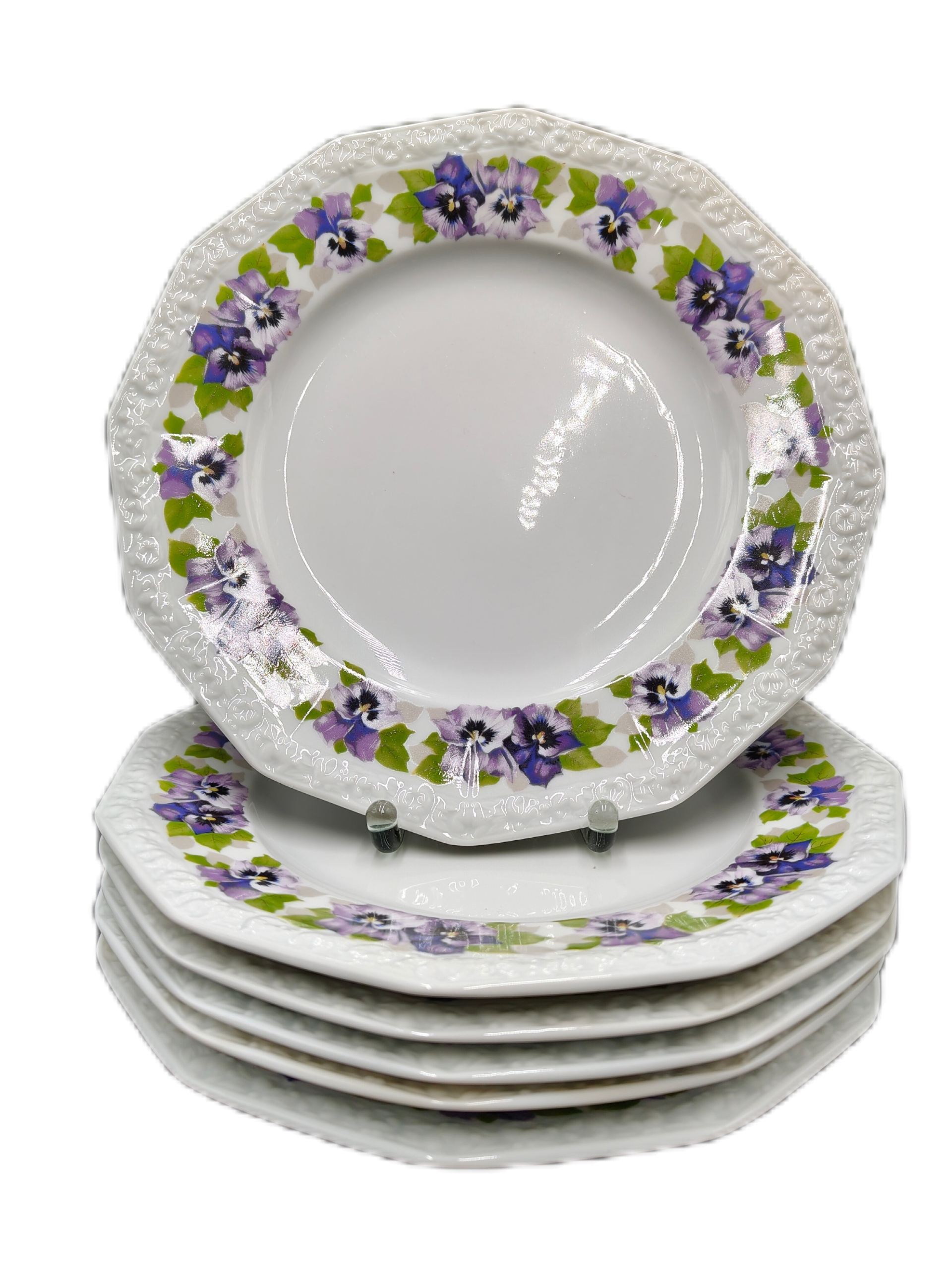 6 talerzy płytkich obiadowych ROSENTHAL MARIA bratki