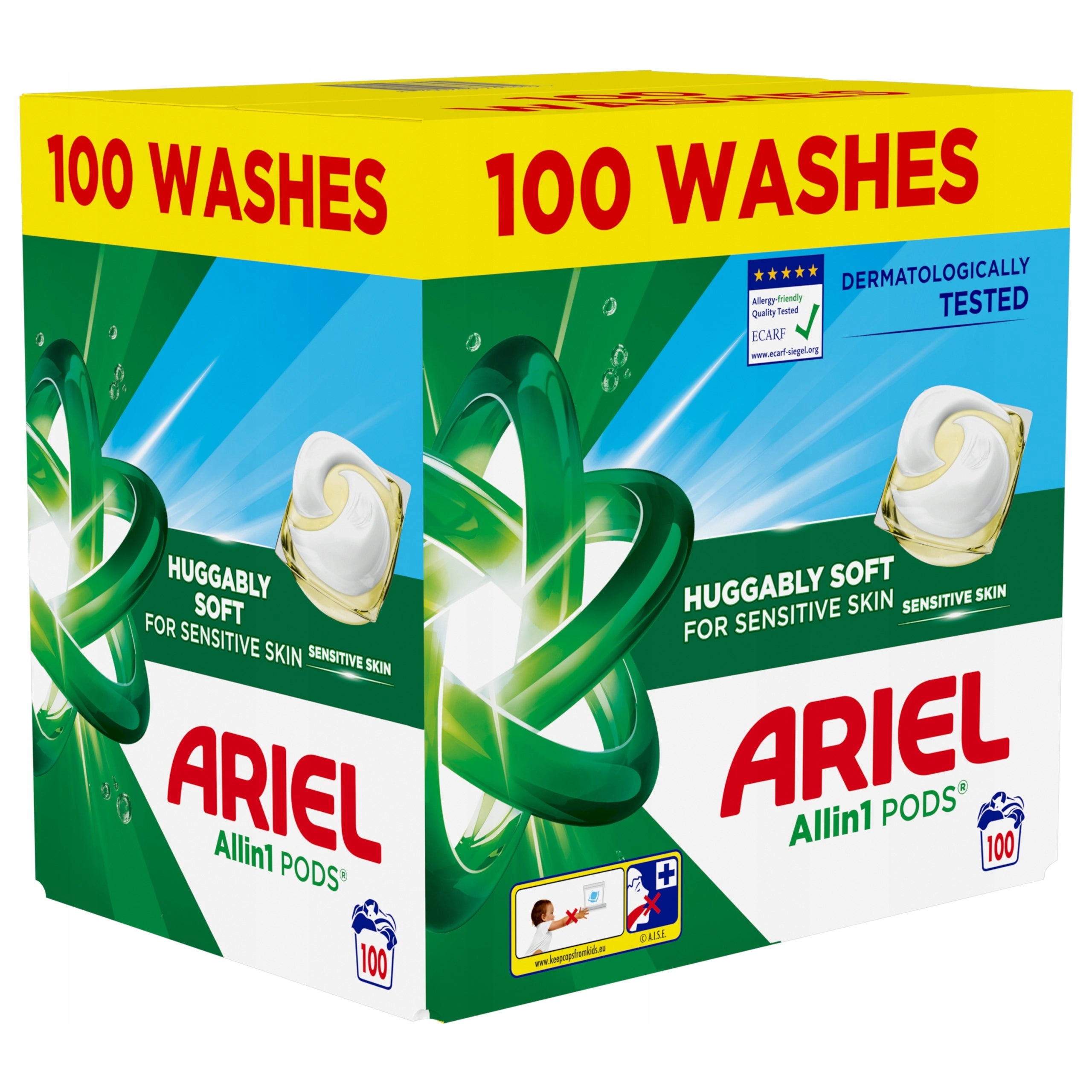 Kapsle na praní Ariel Sensitive Allin1 Pods 100 ks