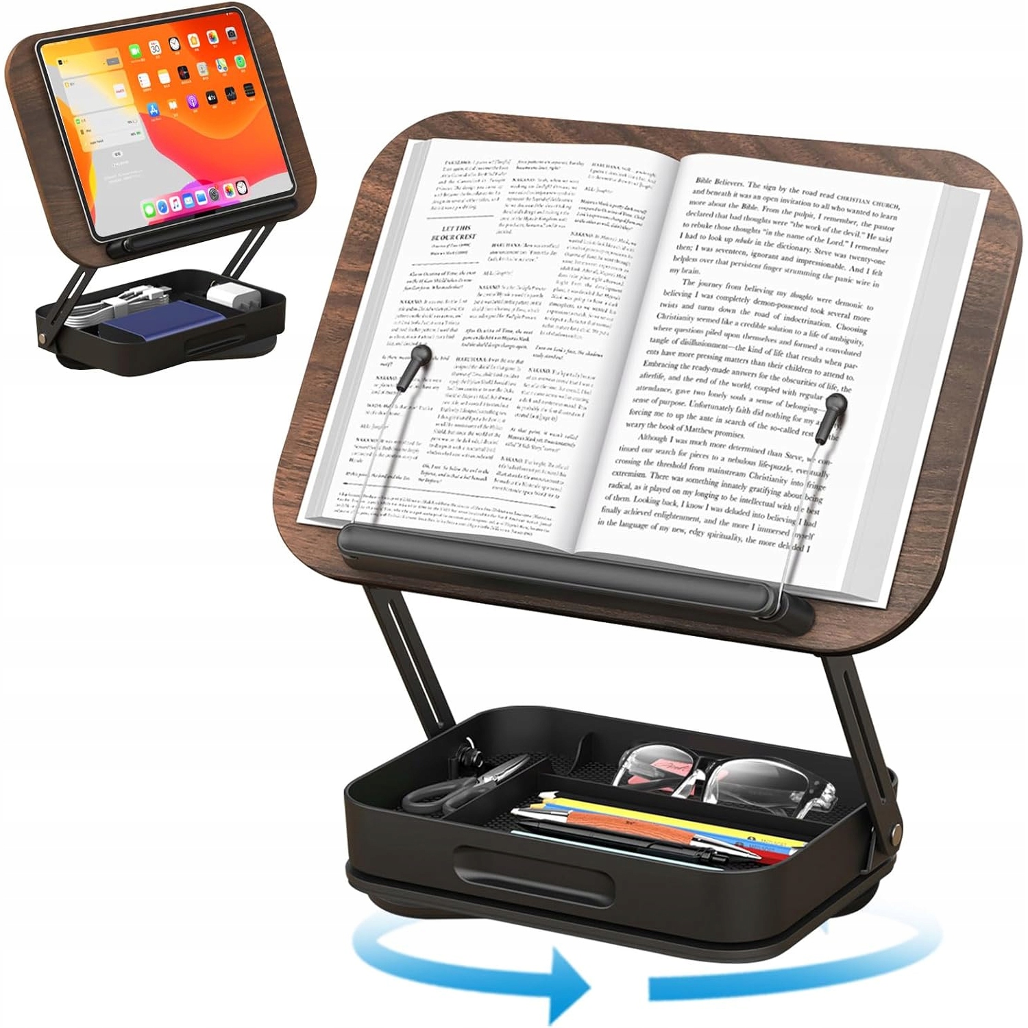 Otočný Stojan Na Tablet O 360° S Prostorem Pro Příslušenství A Brýle