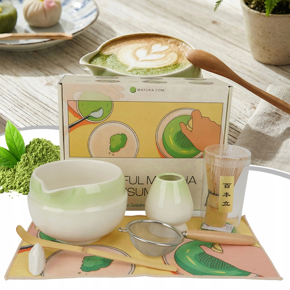 Sada pro matcha 7 prvků, keramika s gradientem, horská ozdoba