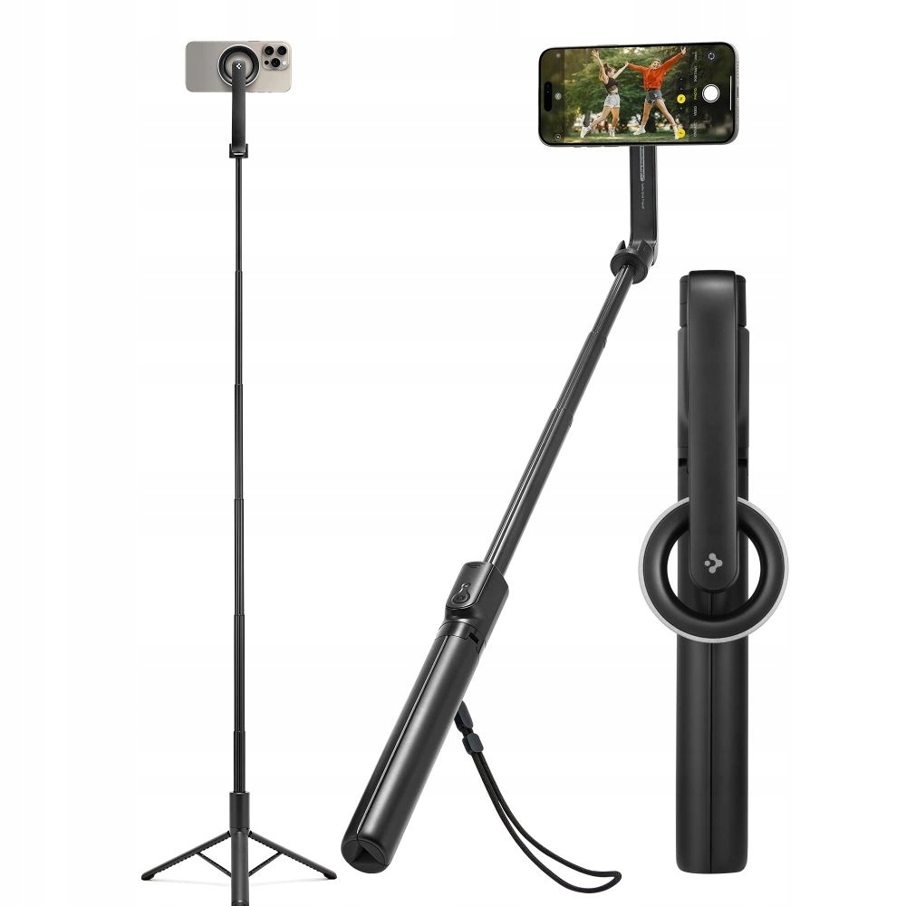 Selfie tyč Spigen S580W MagSafe Bluetooth s tripodem černá