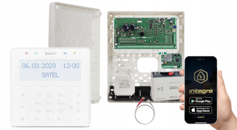 System Alarmowy Integra 64 Plus Satel Aku Gsm Lte Manipulator LCD Dotyk