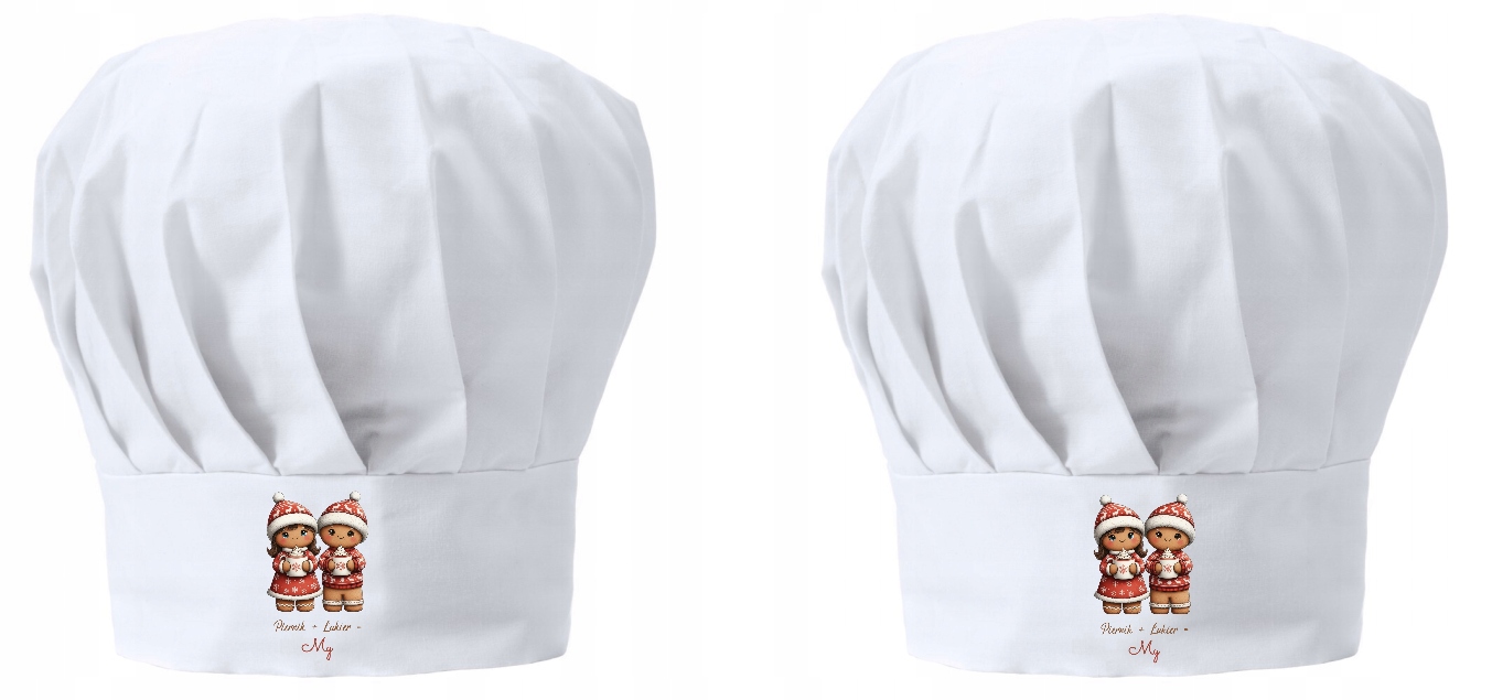 Kuchařská čepice x2 pro pár Vánoční perník Lukr můj Dárek