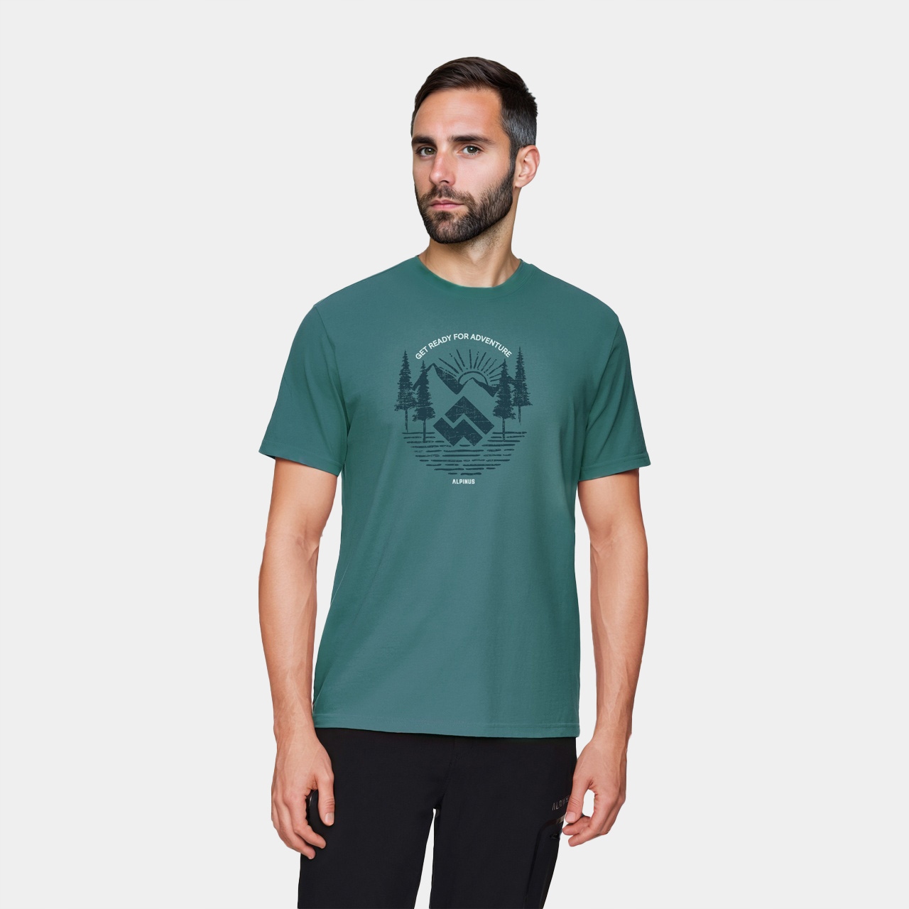 Koszulka męska Alpinus Kitreli niebieska print, bawełna, outdoor 3XL