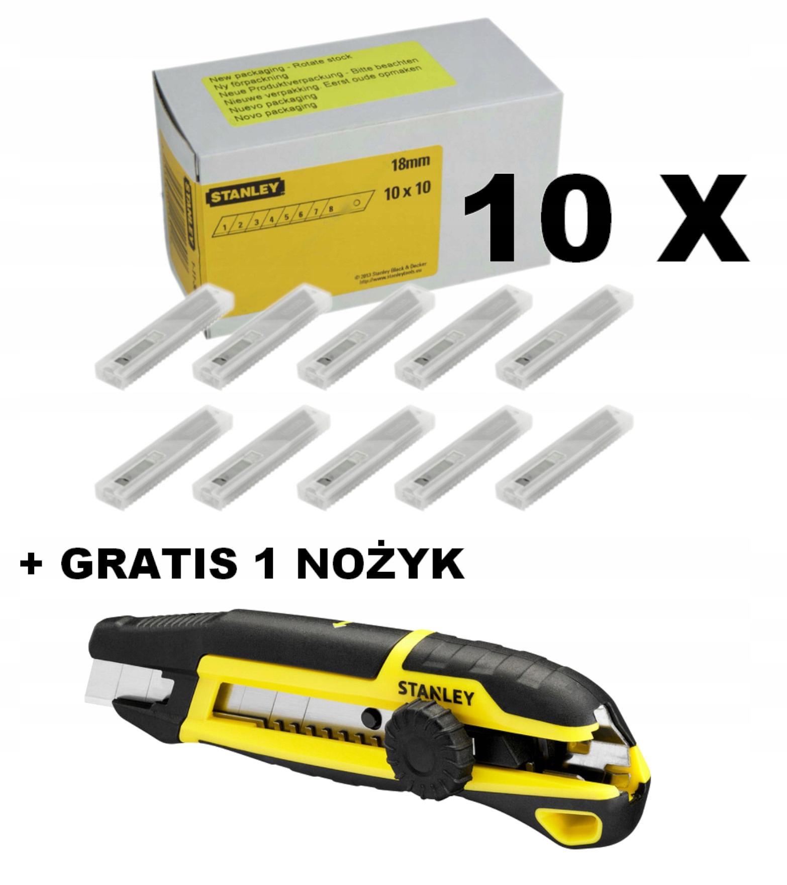 Stanley Sada 10 x 100 Čepelí 1-11-301 nůž 10500 STA30500