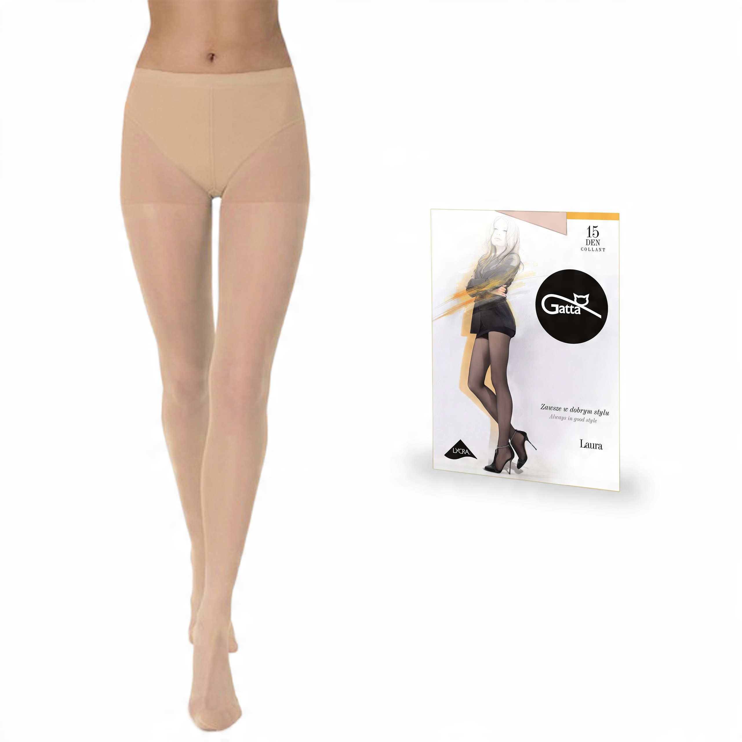 

Rajstopy Gatta Laura 15 den lycra, Natural 3-M