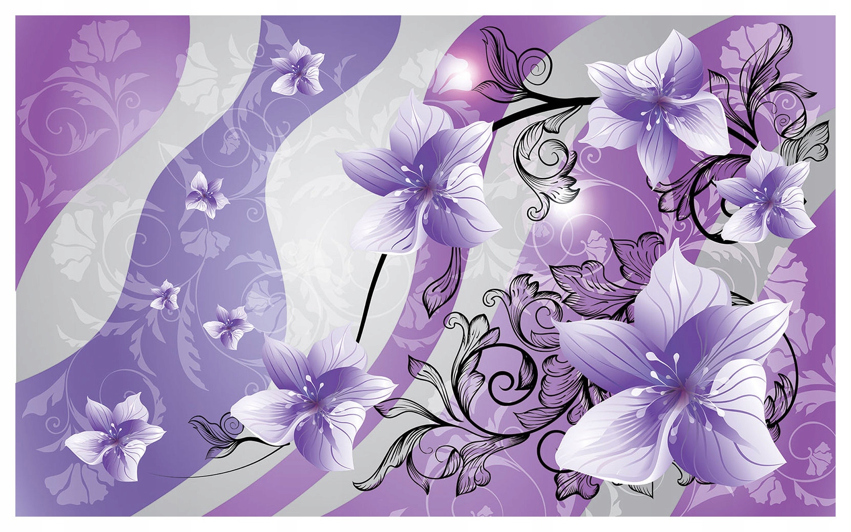 Fototapeta Fialové kvety Vzory Abstrakcia Elegancia Štýl 350x250 lepidlo