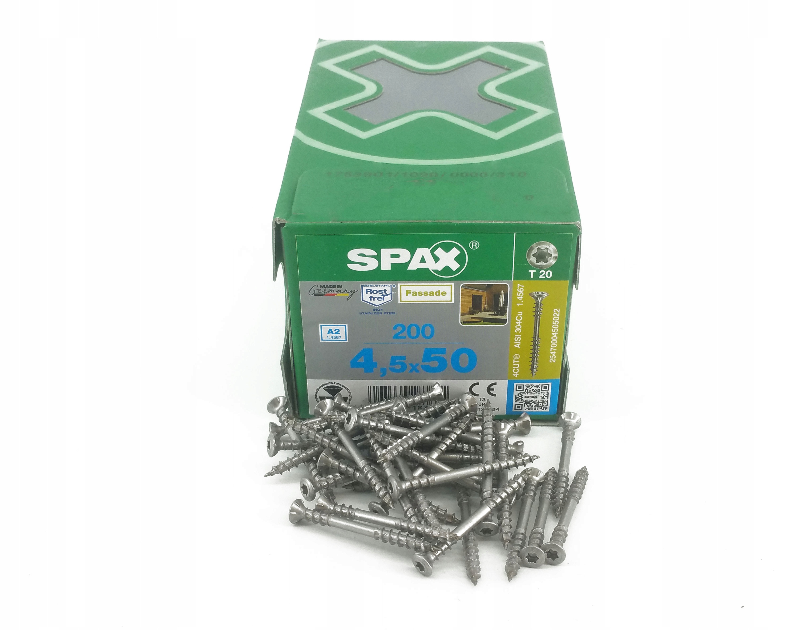 Wkręty Taras Fasada Spax 4,5x50 A2 200szt Srebrny