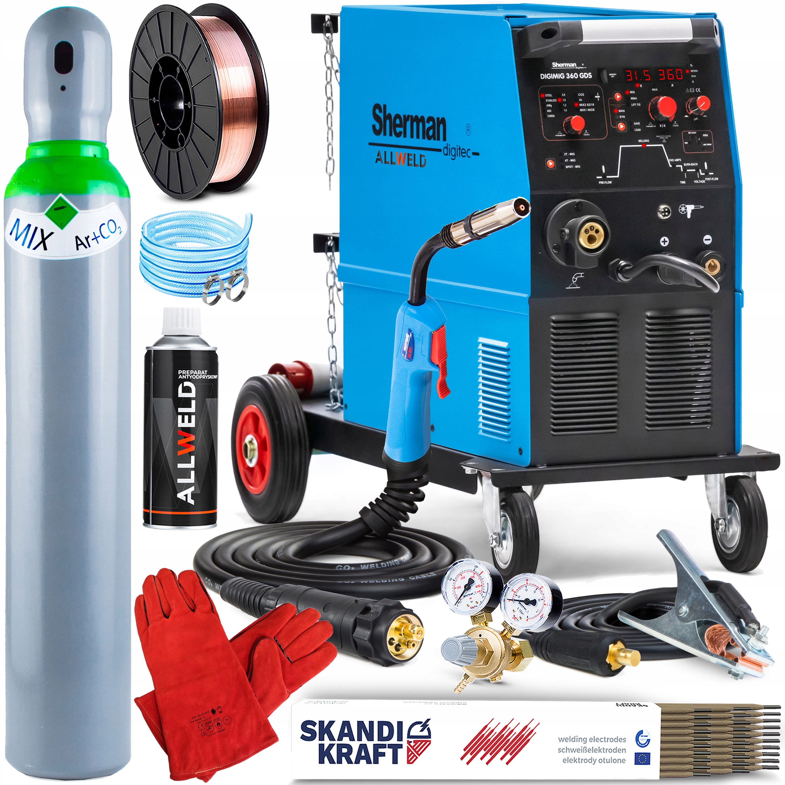 Invertorová Svářečka Sherman Mig 360 Gds Mig Mma Tig Synergie Alu