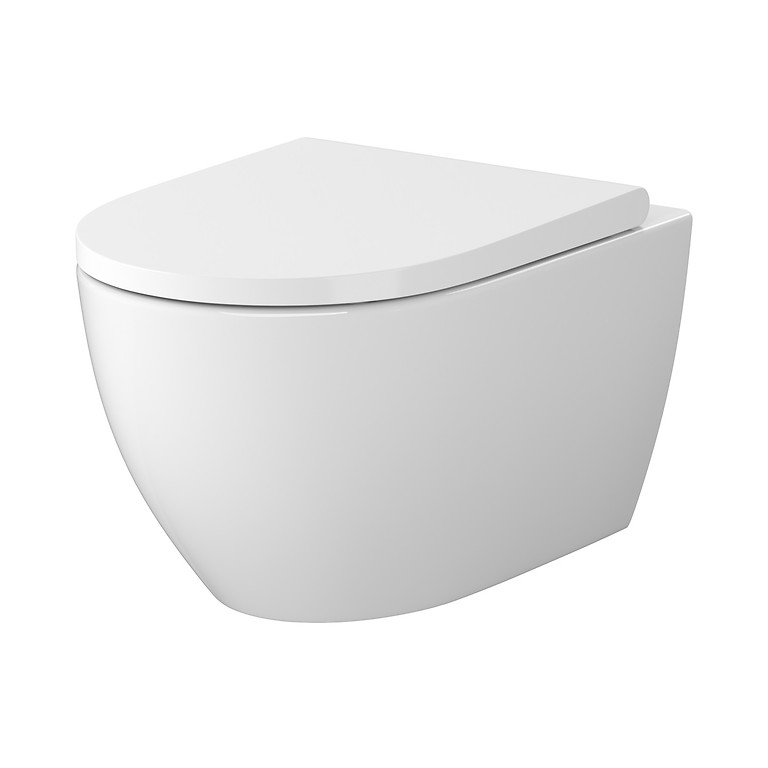Závěsná vířivá Wc mísa Cersanit Zen Pro Oval s pomalým sklápěním Slim