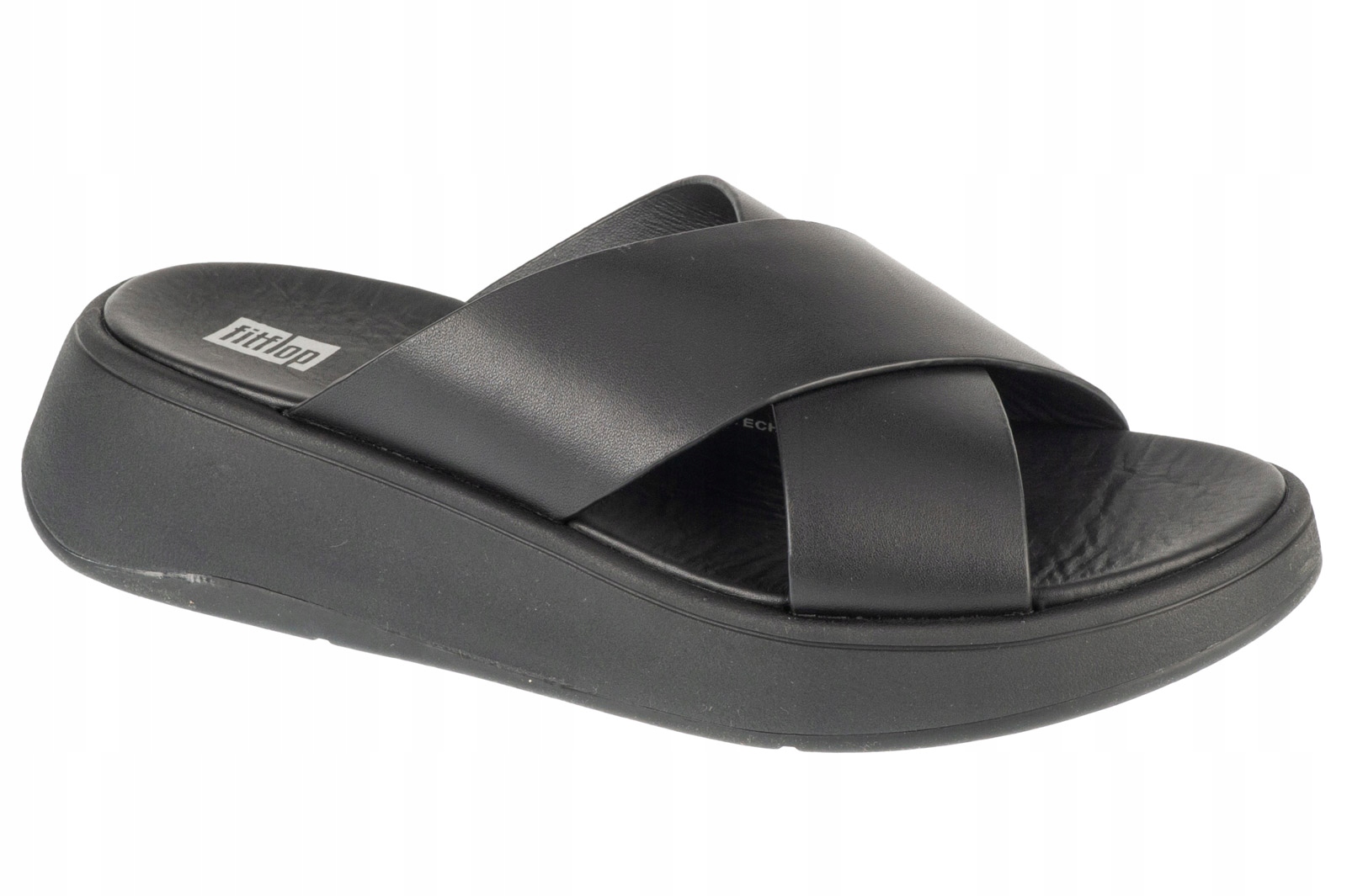 Fitflop F-mode Flatform [38.5] Dámské kožené Nazouváky černé