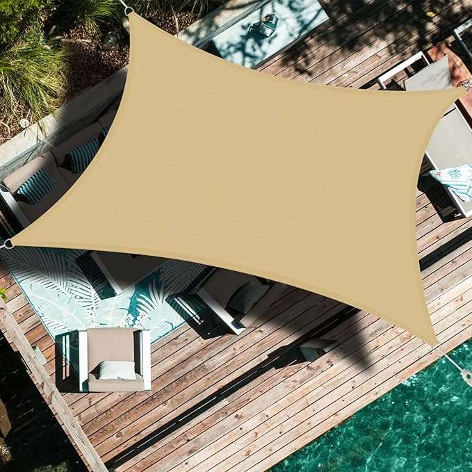 Zahradní sluneční plachta Uv ochrana 2,4x4,8 m Béžová