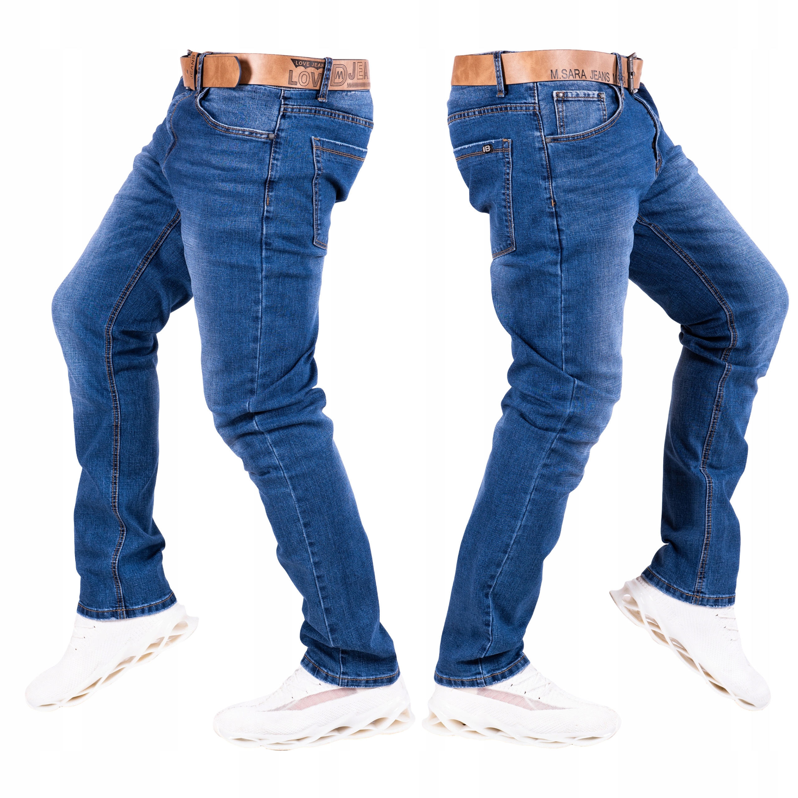 

Pas 88cm Spodnie męskie Jeansowe + pasek Saly r33