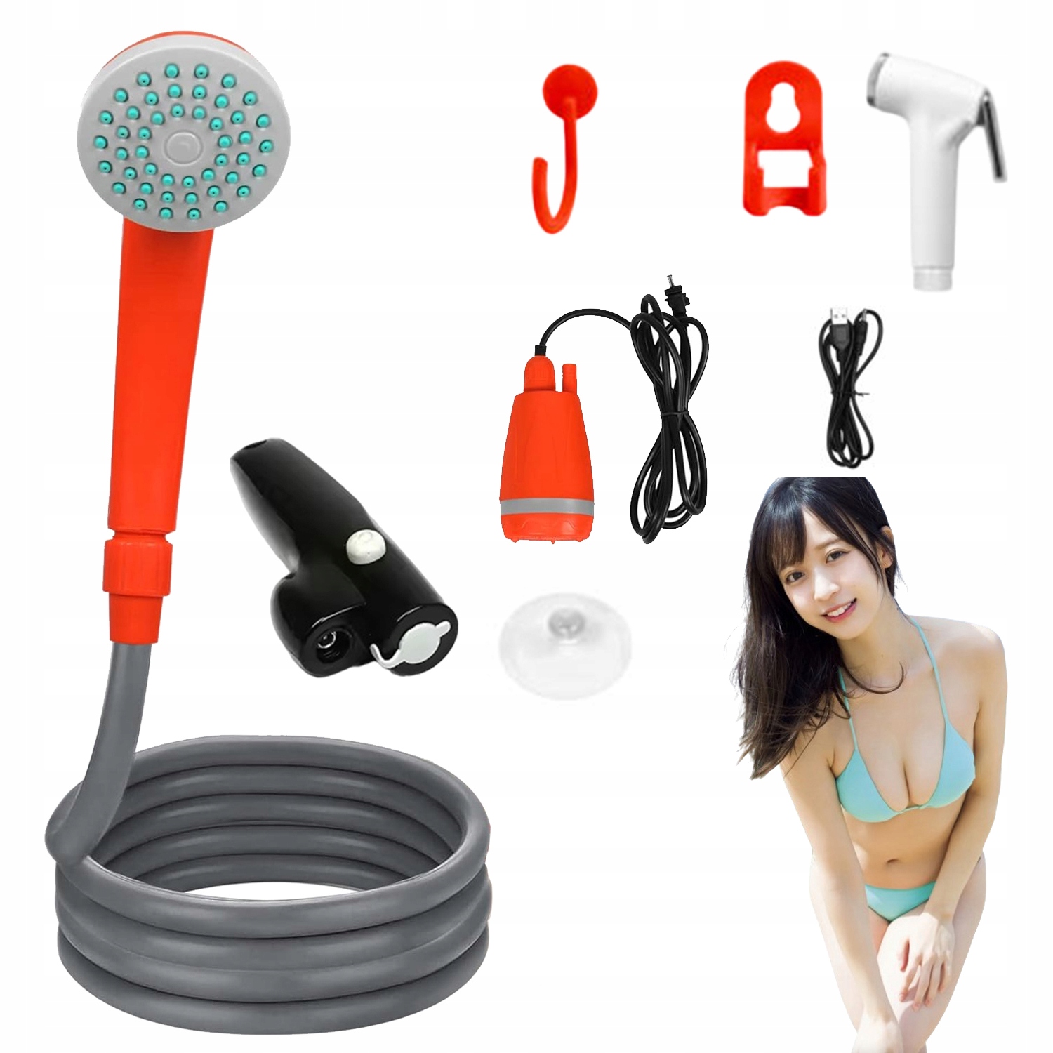 Turistická Sprcha S Akumulátorem 2200 Mah, Externí Spínač 3 L/min