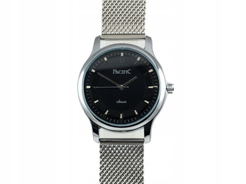 Ocelové pánské hodinky na náramku typu mesh s elegantním vzorem