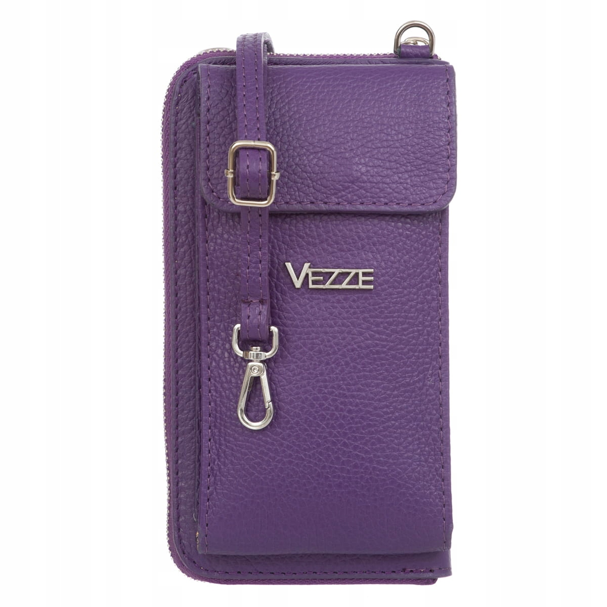 Kožená kabelka na telefon Vezze Felicita Fialová