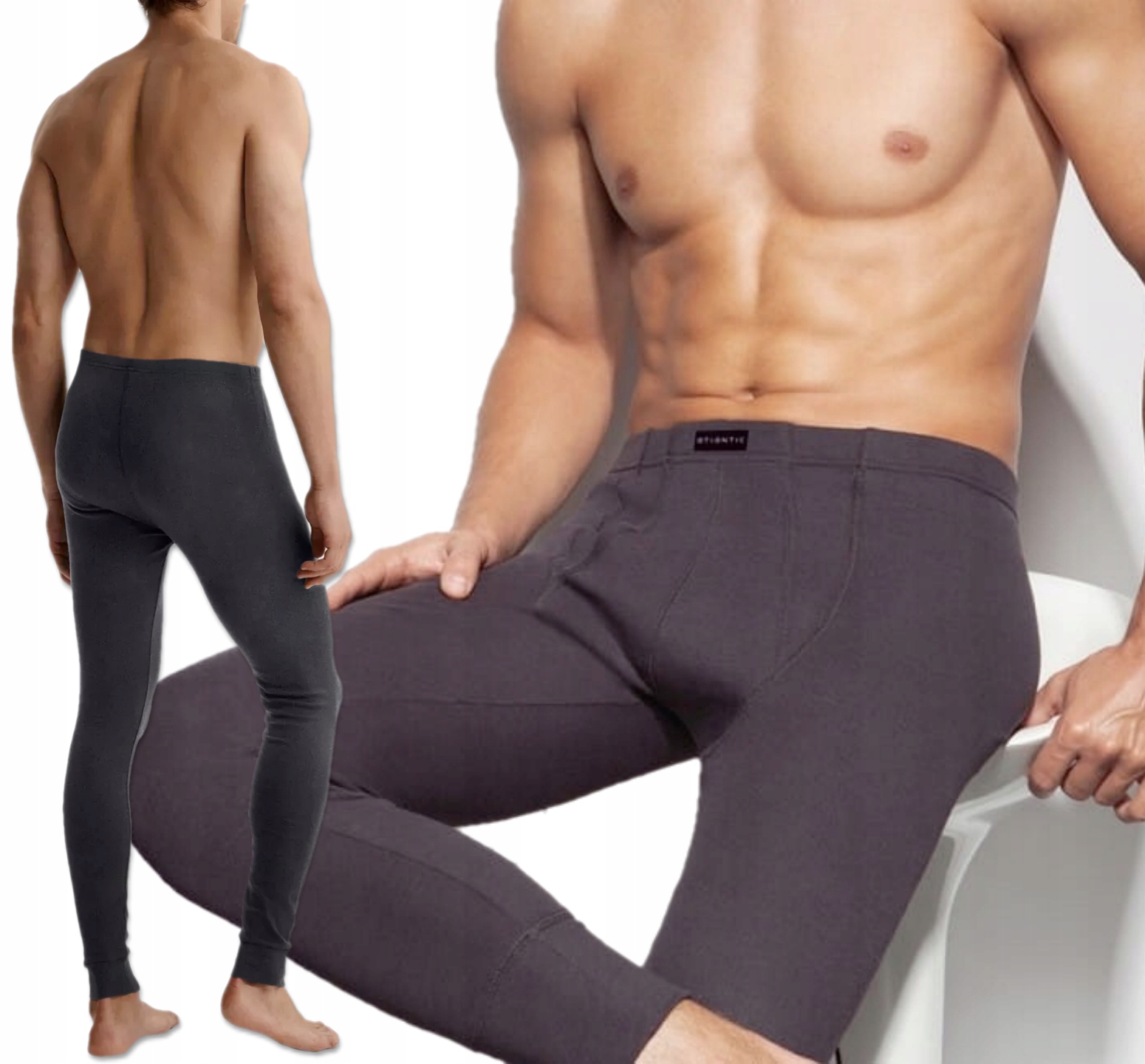 Wygodne KALESONY męskie bawełna premium ATLANTIC basic BML-008 XL grafit