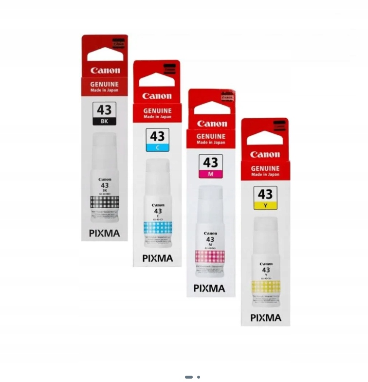 Komplet 4 kolorowych tuszy GI-43 Black, Cyan, Magenta, Yellow Oryginalne