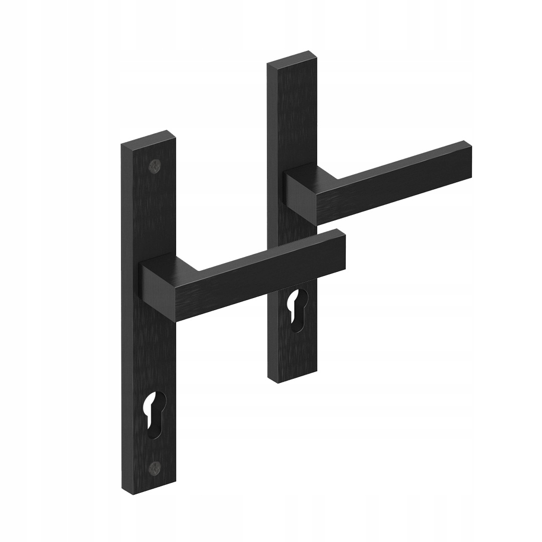 Dveřní klika FrontLine Dublin 35 mm F9005 černý obdélníkový štítek