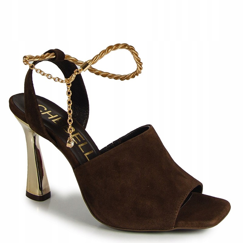 CheBello 4440 Hnědé Semišové Kožené Sandály 36