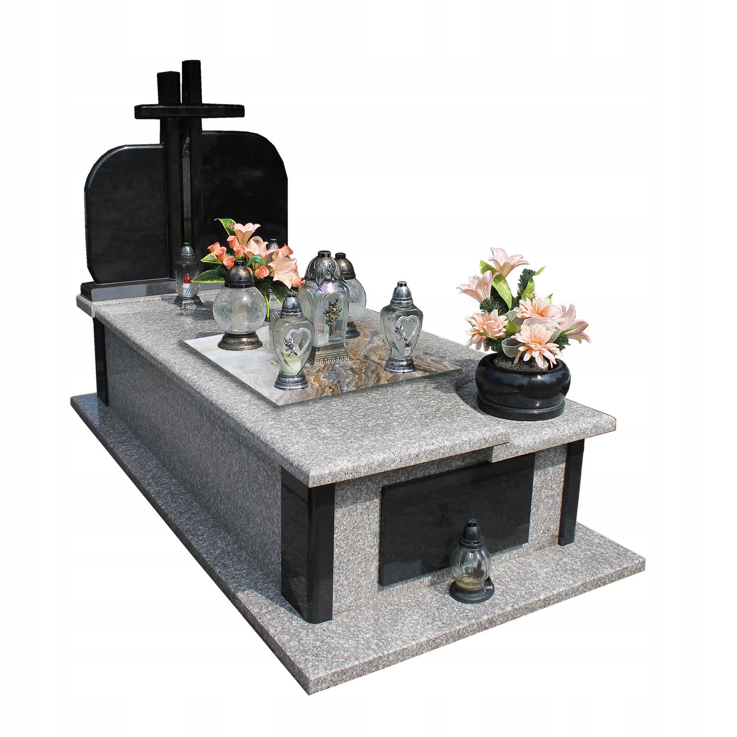 Podstawka pod ZNICZE Szyba HARTOWANA na Cmentarz wzór MARMUR 65x60cm Marka TMK ArtDeko