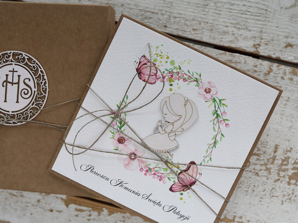 Ručně vyráběná společenská pohlednice od kmotra, kmotry