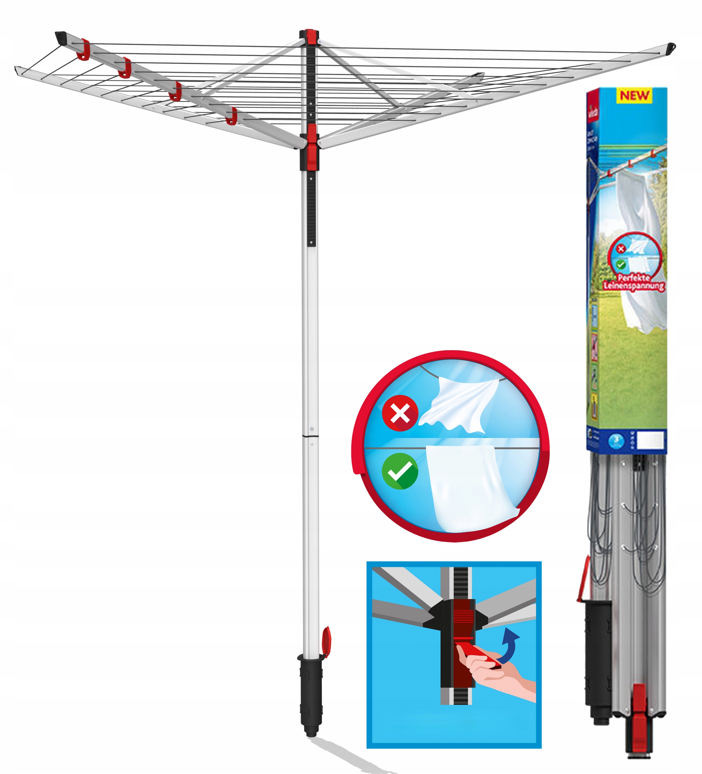 Suszarka Mocna Na Pranie Ogrodowa Zewnętrzna Na Ubrania Vileda Sun Lift 40