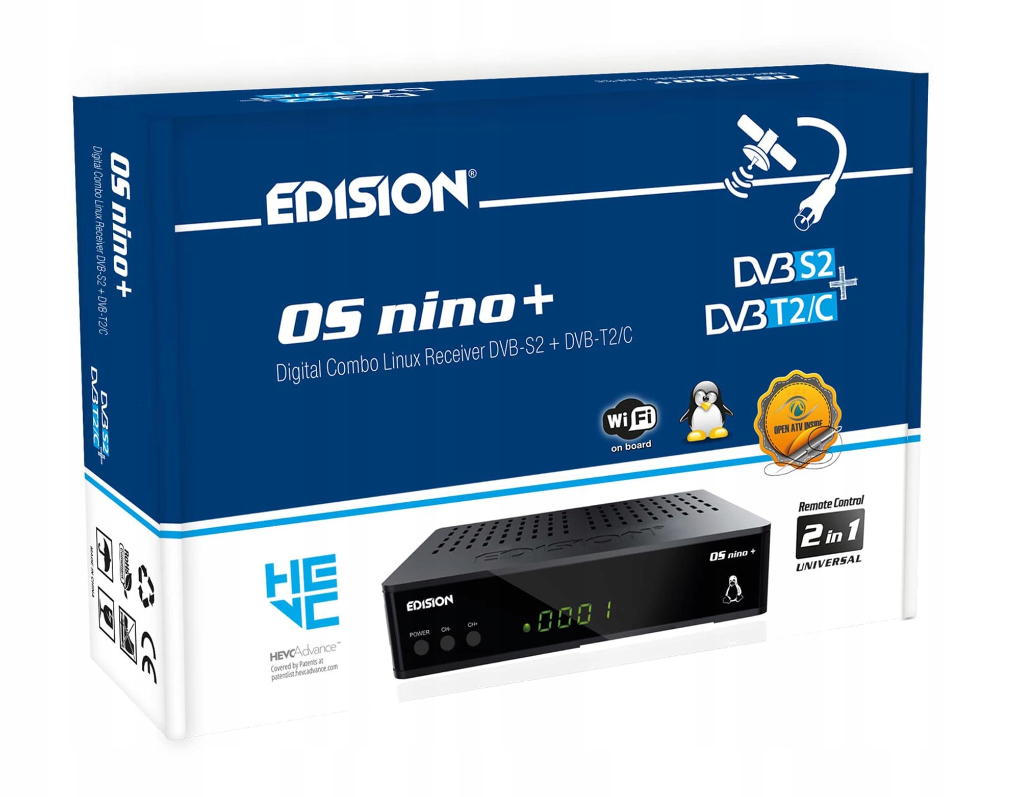 EDISION OS NINO+ FULL HD LINUX E2 ODBIORNIK H.265/HEVC