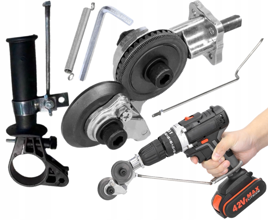 ADAPTER NAKŁADKA PRZYSTAWKA DO CIĘCIA BLACHY METALU NA WIERTARKĘ KOŃCÓWKA Marka Zaxer