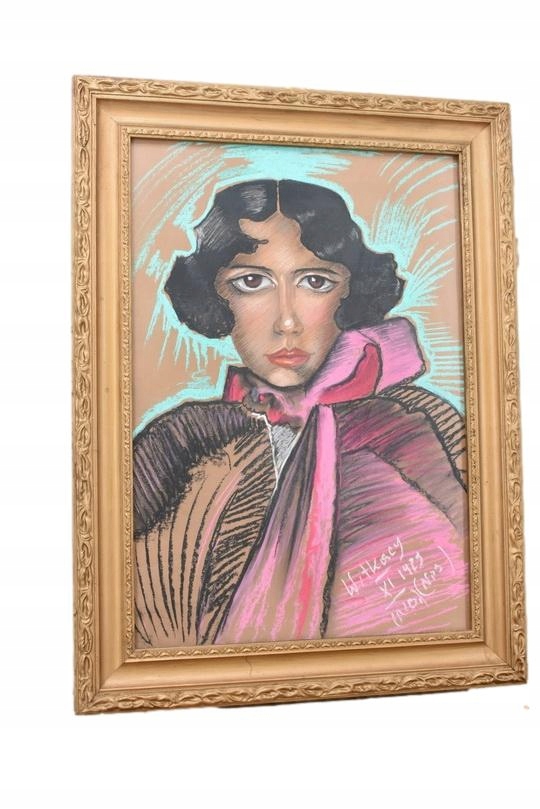 Ignacy Witkiewicz Witkacy 1929 - Pastel - Stary Obraz Portret Dziewczyny