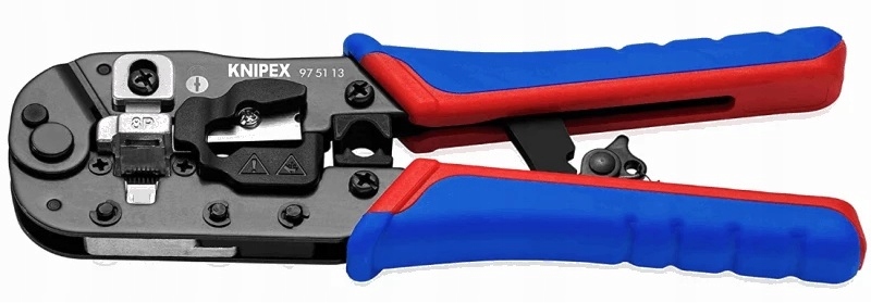 Krimpovací kleště Knipex pro lisování konektorů Western RJ45 (97 51 13)