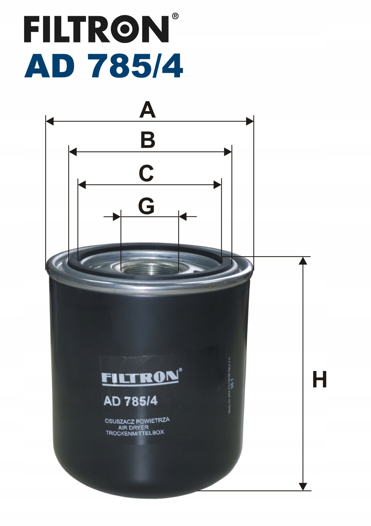 FILTRON AD785/4 OSUSZACZ POWIETRZA Producent części Filtron
