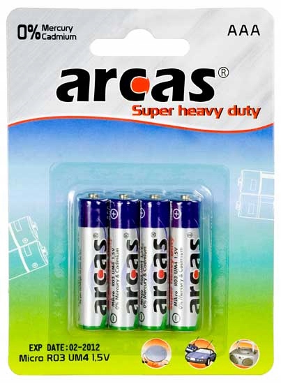 Baterie Arcas AAA/R03 Heavy Duty Zestaw 4 szt.