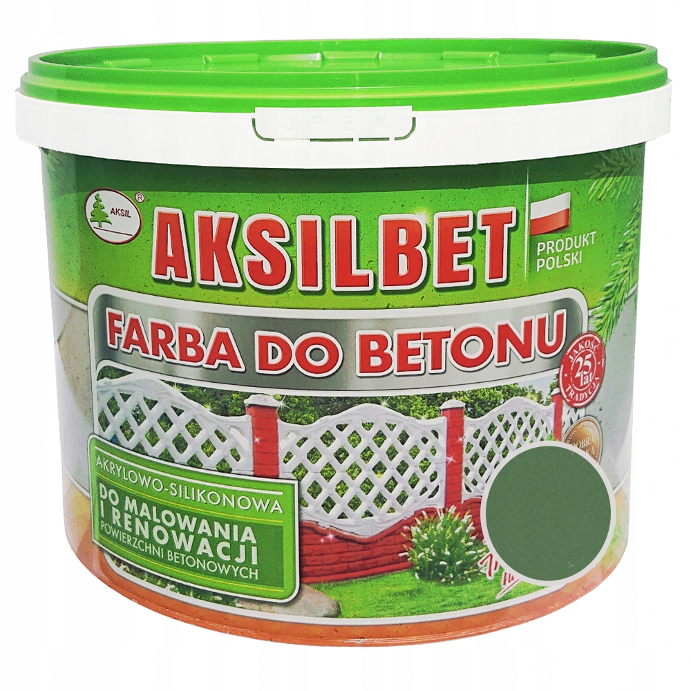 Farba do betonu Aksil Aksilbet Zielony Gn 2,5L