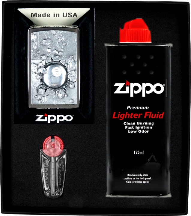 Sada Zippo Zapalovač Eight Ball Dárkový No1