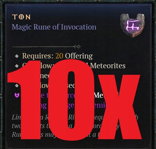 10x Ton Runa Rune Diablo 4 SEZON 8 Powrót Beliala d4 Rune Invocation ...