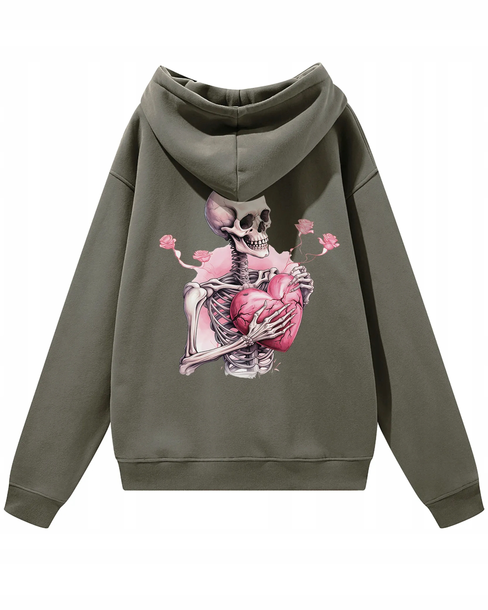 Mikina s kapucí Love Gray Broken Heart s kapucí Oversize mikina XL