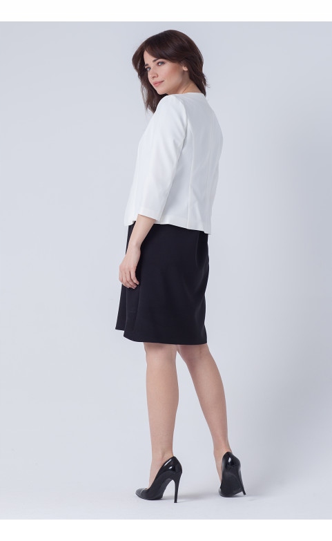 NIEZAPINANY ELEGANCKI ŻAKIET BOLERKO ECRU 36 Kod producenta D027 Ecru